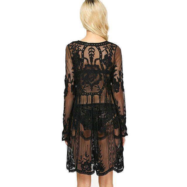 black lace dress cover up