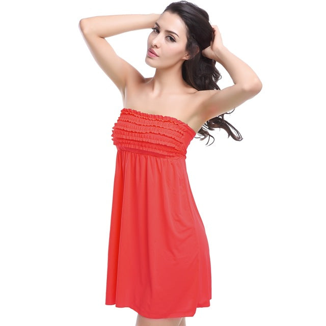 strapless beach cover up dress