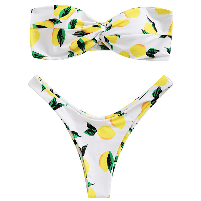 women's lemon bathing suit