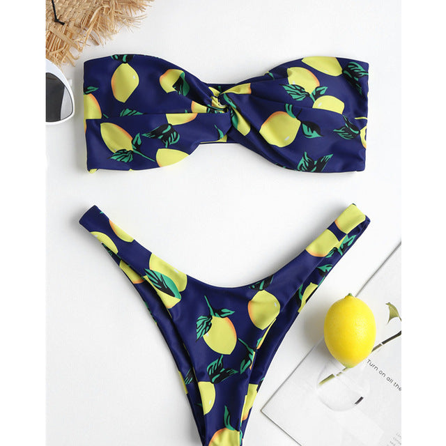 women's lemon bathing suit