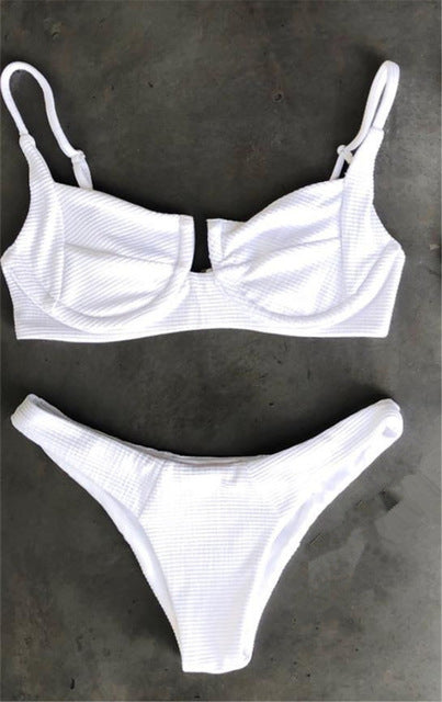 underwire bikini white