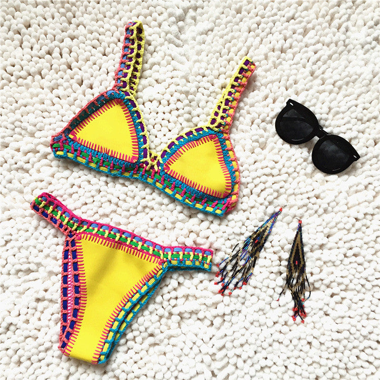 crochet neoprene bikini