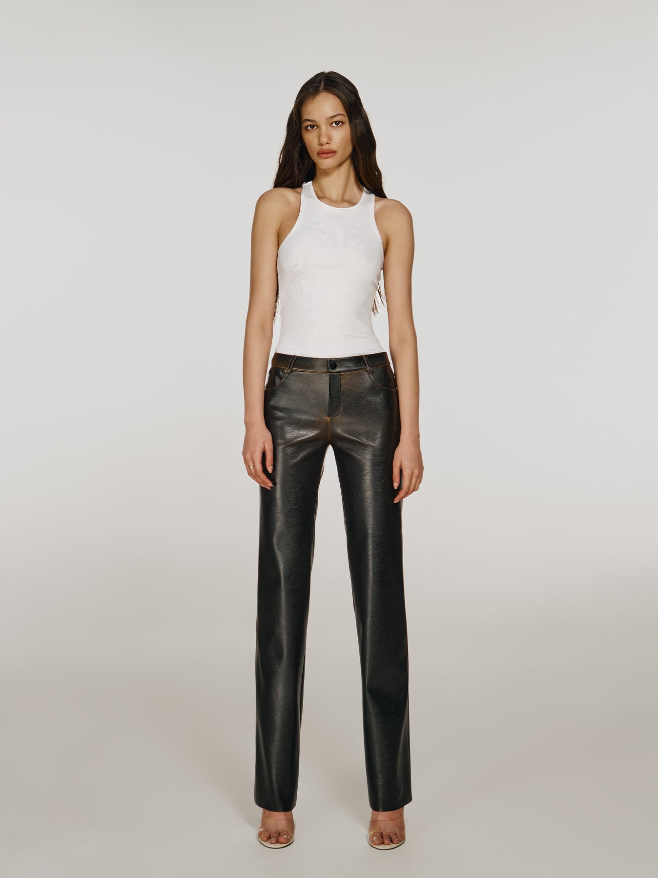 MM6 Maison Margiela straight-leg Leather Trousers - Farfetch