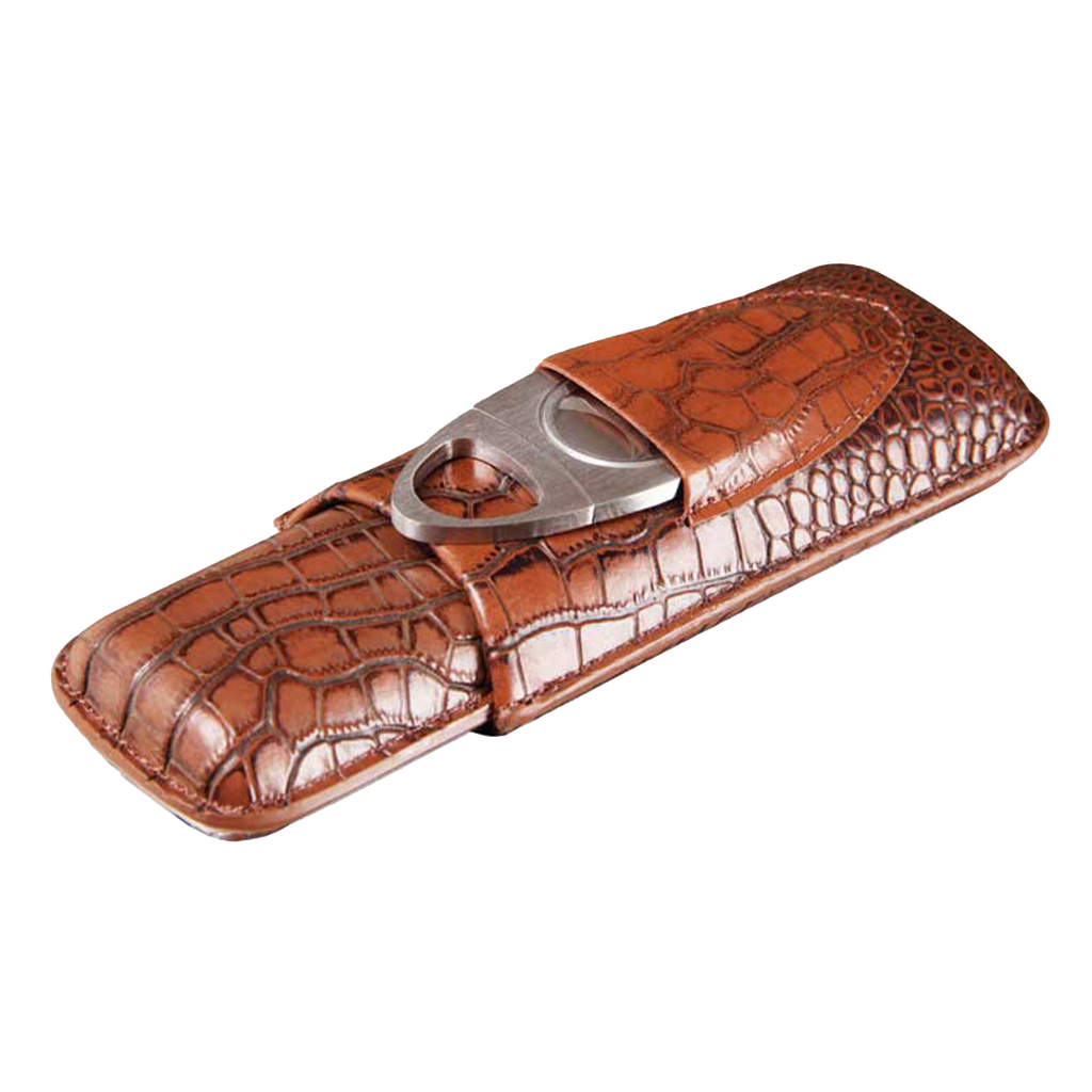 2 Stick Brown Crocodile Leather Case – Devlin's