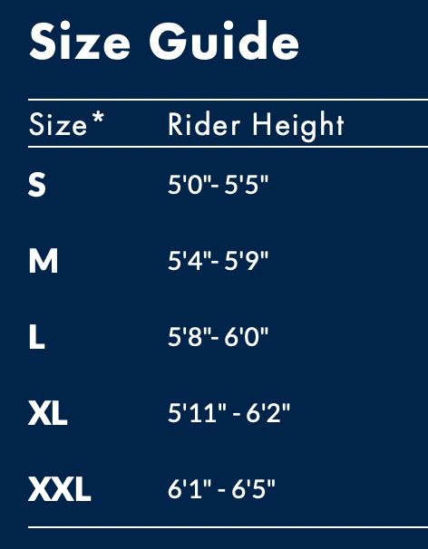 Fuji Size Chart 