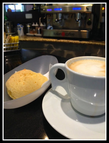 Espresso with pao de queijo in Sao Paulo