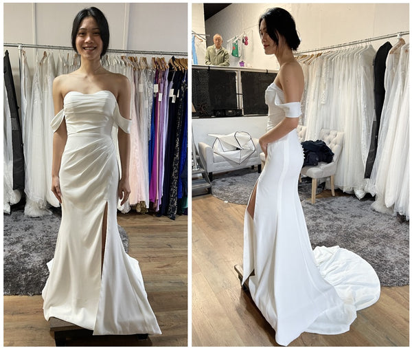 minimalist bridal gowns custom made Perth Australia Envious Bridal & Formal
