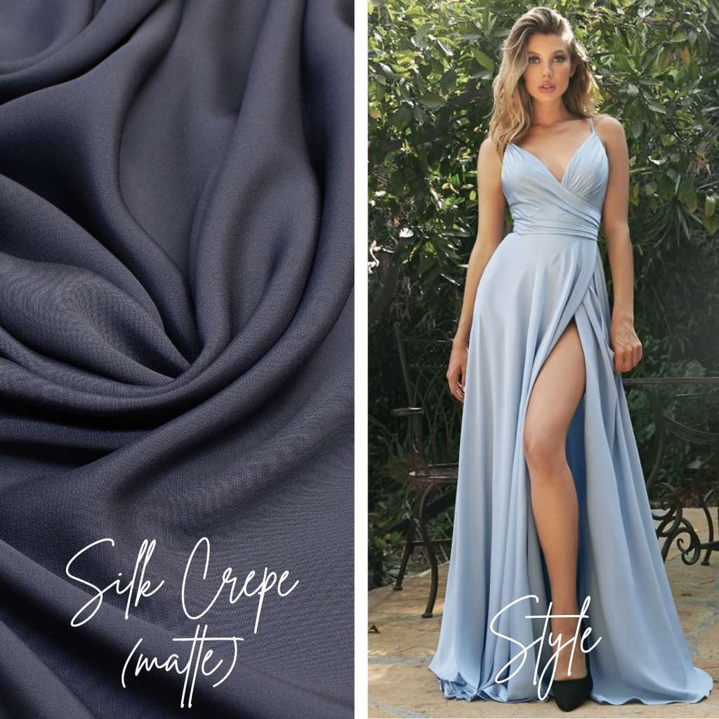 fabrics silk crepe matte envious bridal & formal