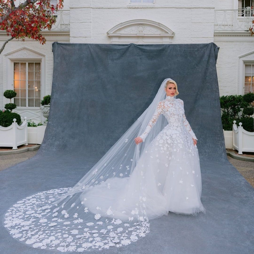 ETHEL ROLYN Luxury Wedding Dresses For Woman 2024Beading 3D Flowers Long  Sleeves Lace Extravagant Wedding Gown Vestidos De Novia - AliExpress