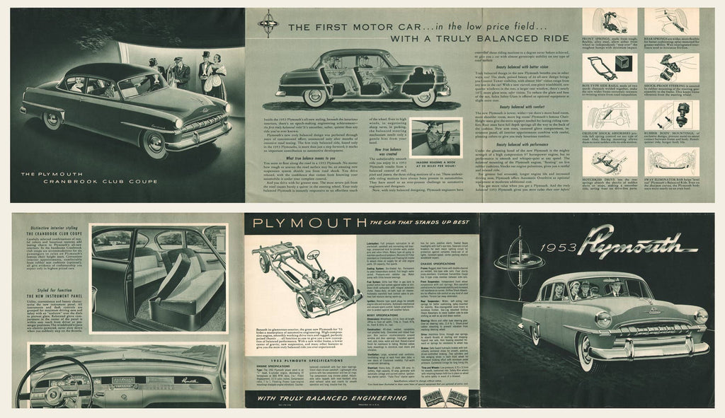 1953 Plymouth Brochure Cranbrook Cambridge Club + – OldCuts