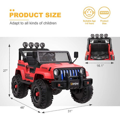 12V Jeep Wrangler Style Kids Ride On Car with Remote Control for Age 1 –  Toronto Toys