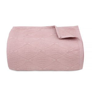 Dusty Pink Diamond Jacquard Bedspread