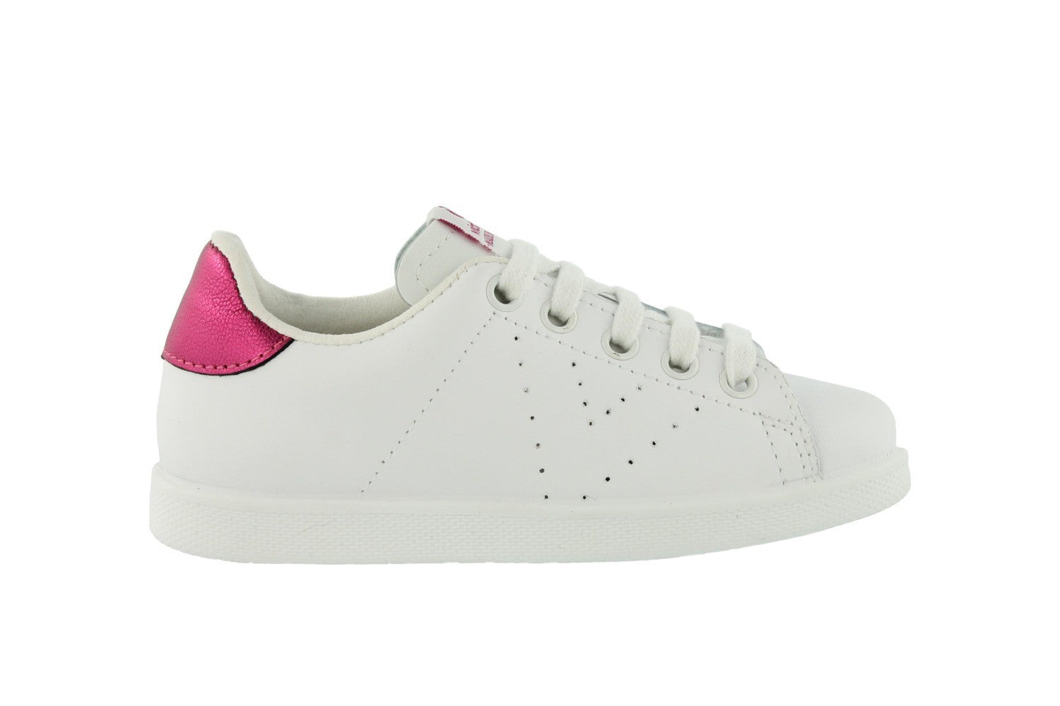 white trainers with pink back