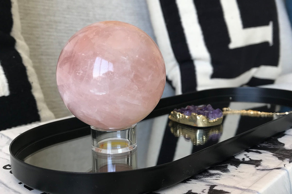 Rose Quartz Sphere for living room