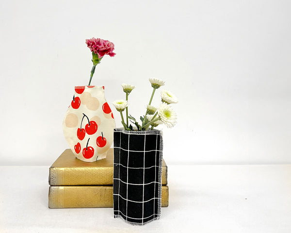 Upcycled vases from MAIKA fabric scraps