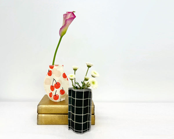 UPcycled fabric vases from MAIKA fabric scraps