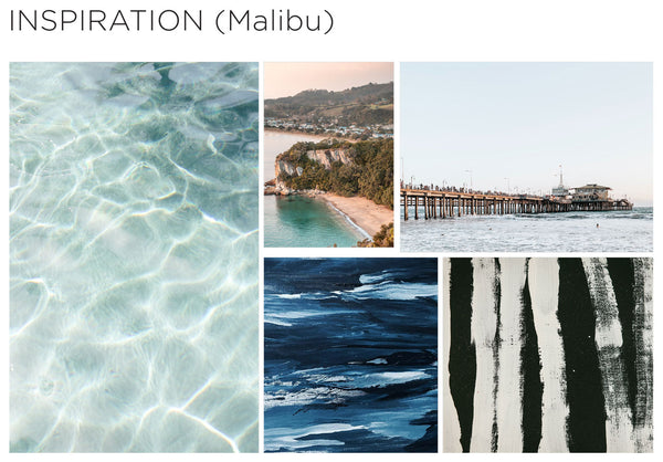 a collage of waves and beaches