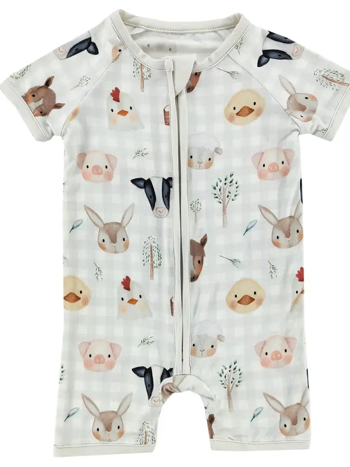 Farm Friends Bamboo Short Romper