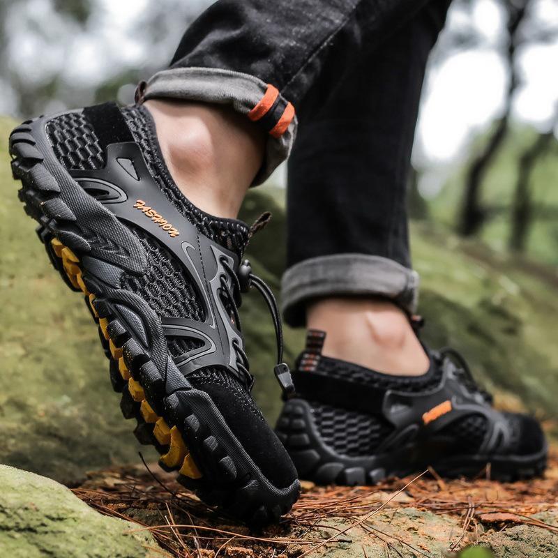 men's breathable mesh casual light outdoor hiking shoes