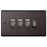 BG Black Nickel 4 Gang Light Switch 3x Trailing Edge LED Dimmer 1x 2 Way Custom Switch