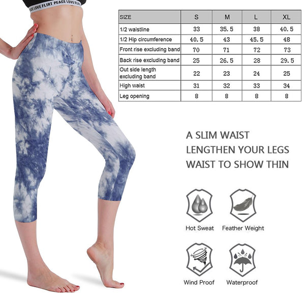 Printed Seven-point Yoga Pants Watercolour Custom Your Design