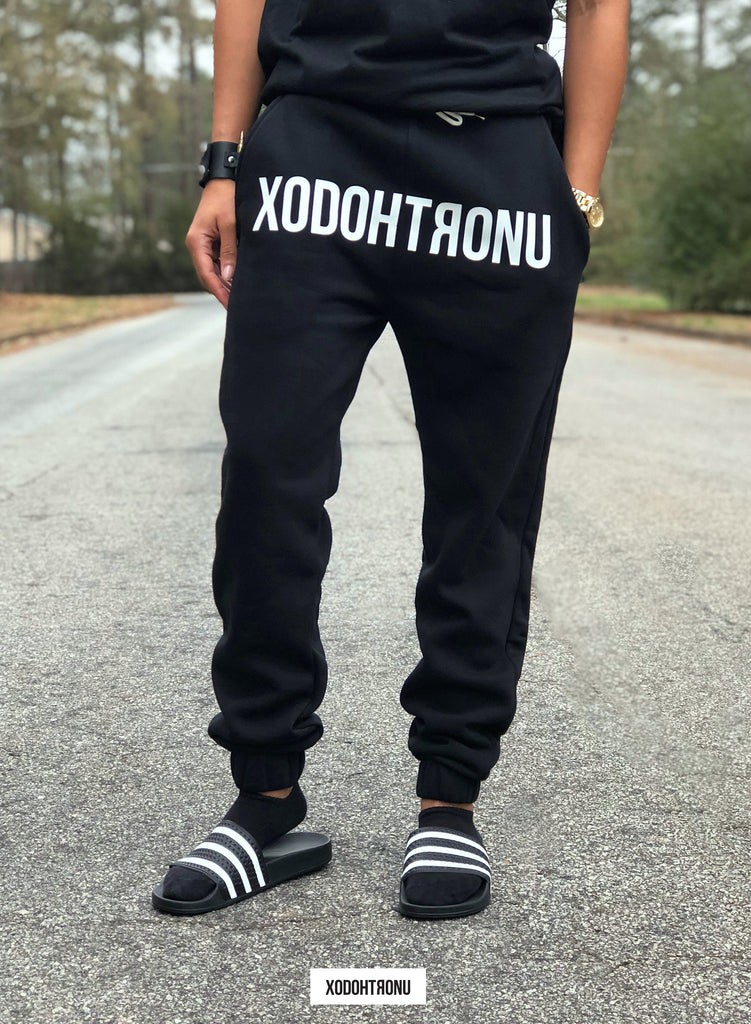 Front Stamped Joggers Noir (Glow in the dark!) – XODOHTRONU