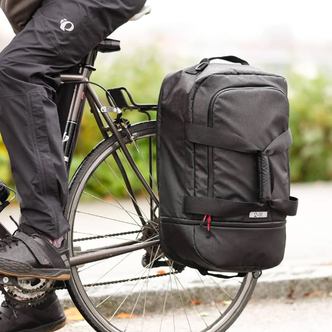 Two Wheel Gear Pannier Duffle on a Bike Rack