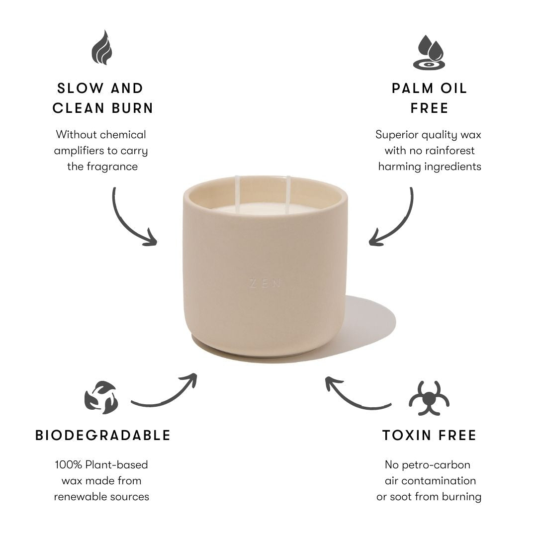 Diagram showing the benefits of soy wax compared to normal wax