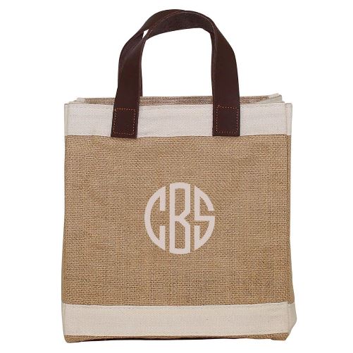 Mini Jute Personalized Market Bag Two Colors | Preppy Monogrammed Gifts
