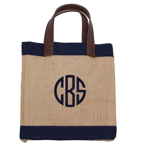 Mini Jute Personalized Market Bag Two Colors | Preppy Monogrammed Gifts