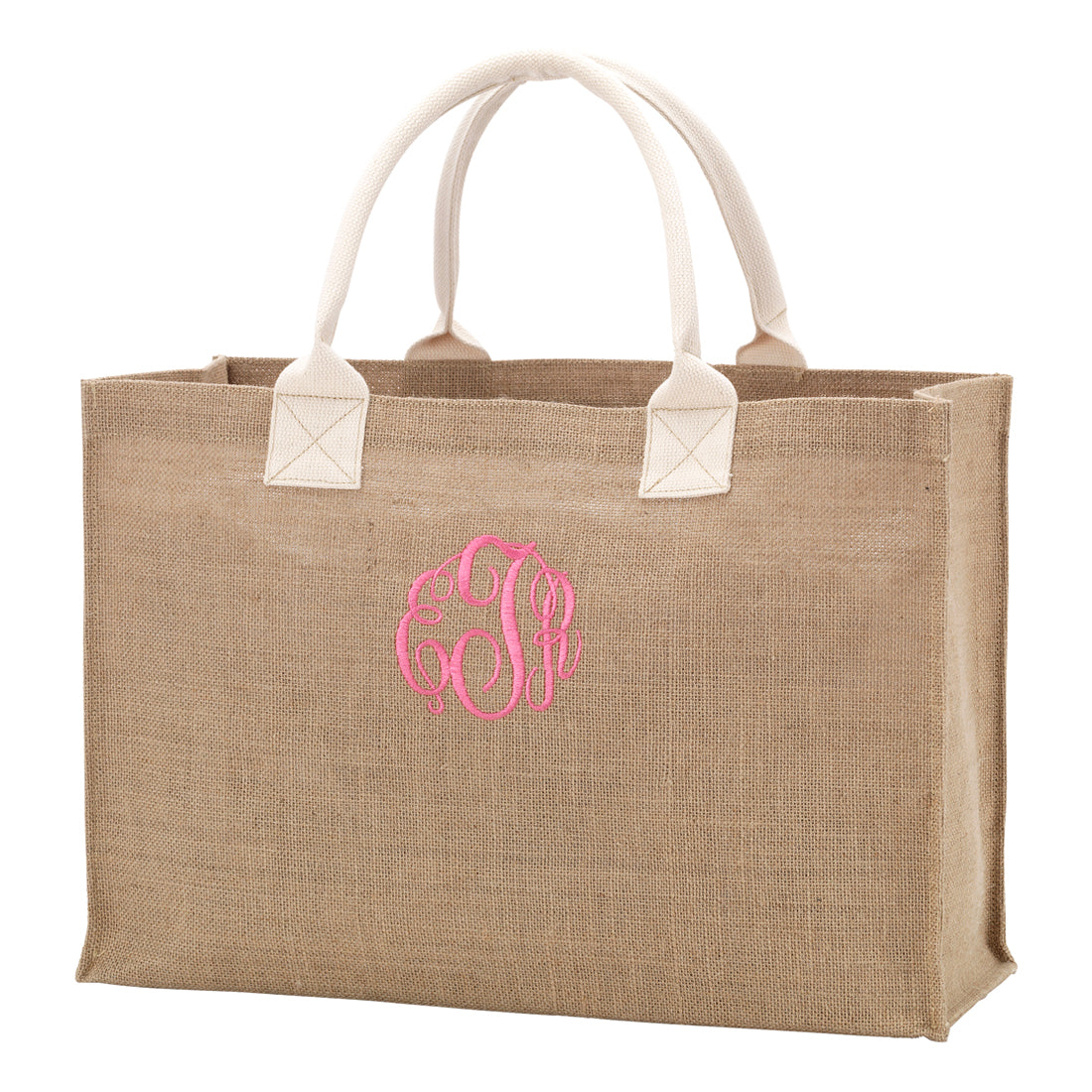 Personalized Burlap Tote Bag | Preppy Monogrammed Gifts