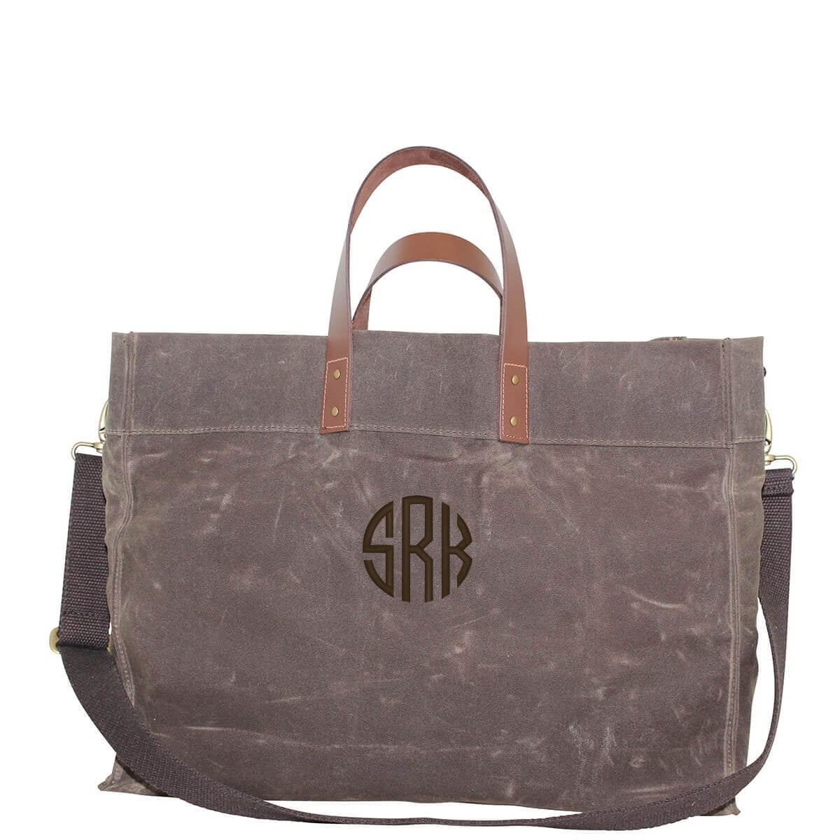 Waxed Canvas Advantage Personalized Utility Tote Choose Color | Preppy Monogrammed Gifts