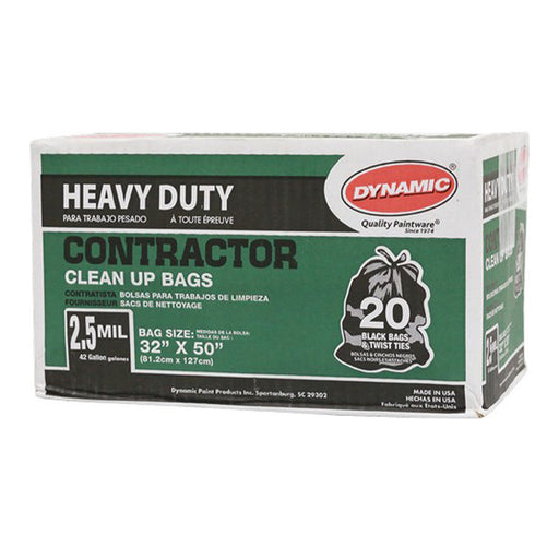 42 Gallon Contractor Trash Bags 3 MIL 20 PCS Large Black Heavy Duty Garbage  Bags