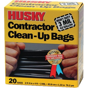 42 Gallon Contractor Trash Bags 3 MIL 20 PCS Large Black Heavy