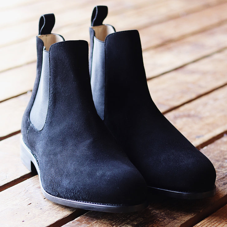 Men's Black Leather Chelsea Boots - Escobar by Idrese