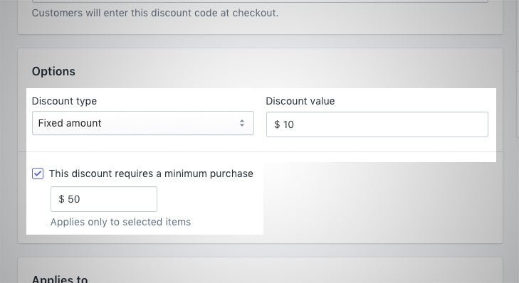 Shopify fixed discount