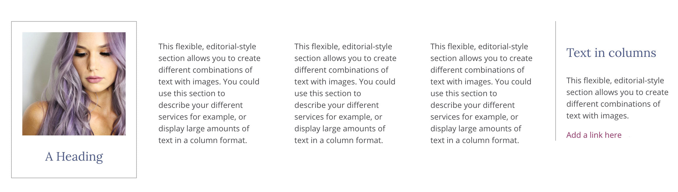 Shopify editorial layouts