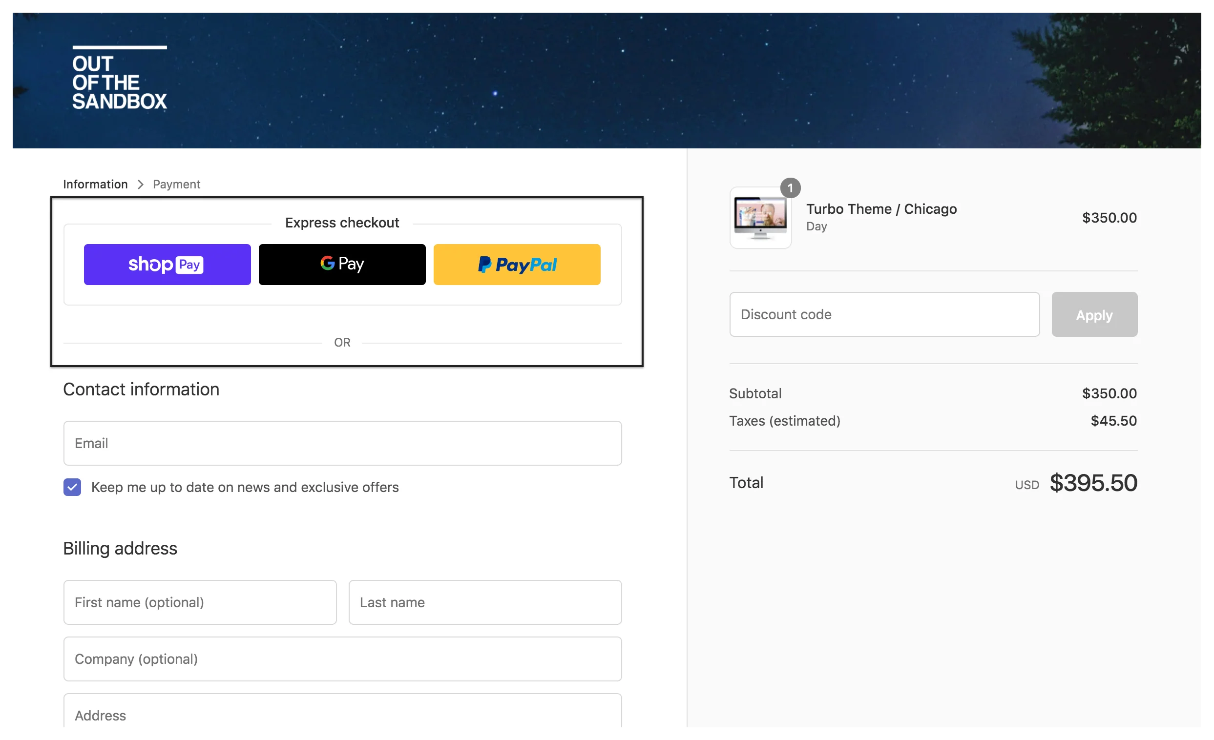 express checkout example