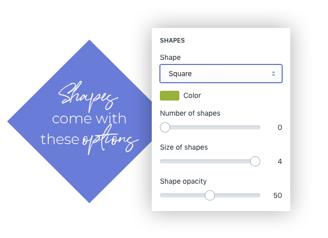 Shopify shapes options