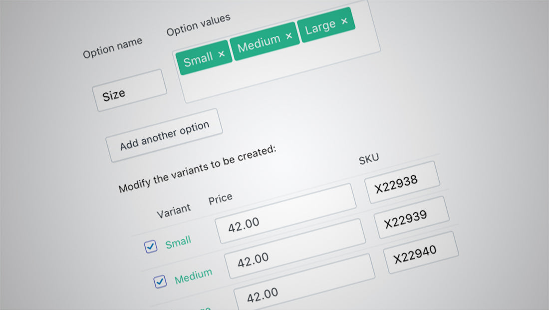 Shopify variant limit