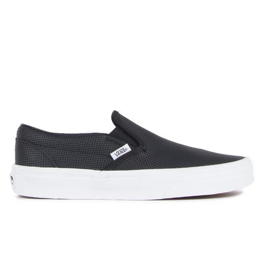 vans classic slip on shoes black perforated leather