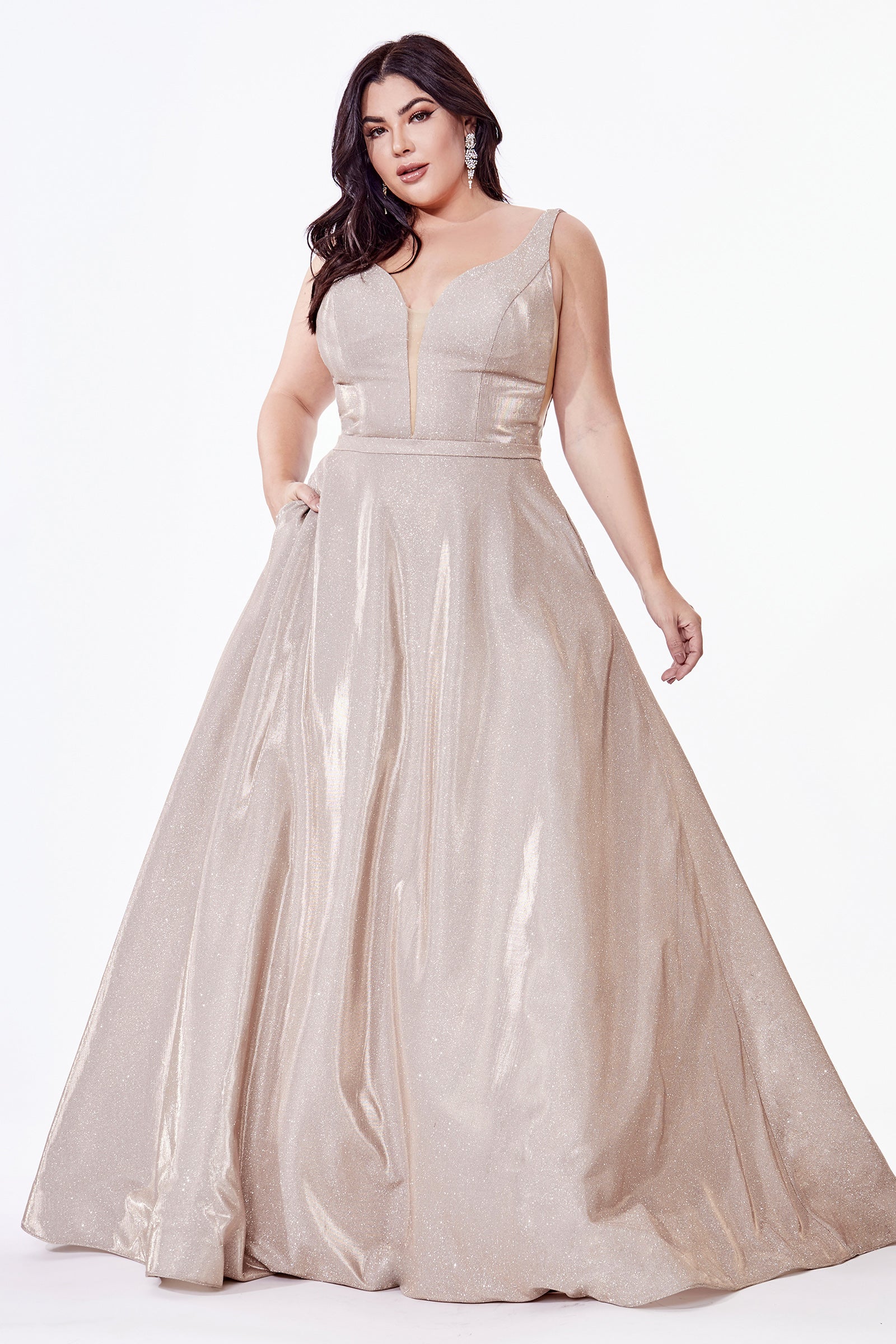 deep plunge evening gown