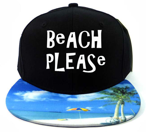 Beach Please ! Digital Print Strap Back Hat | Cupcake Cartel