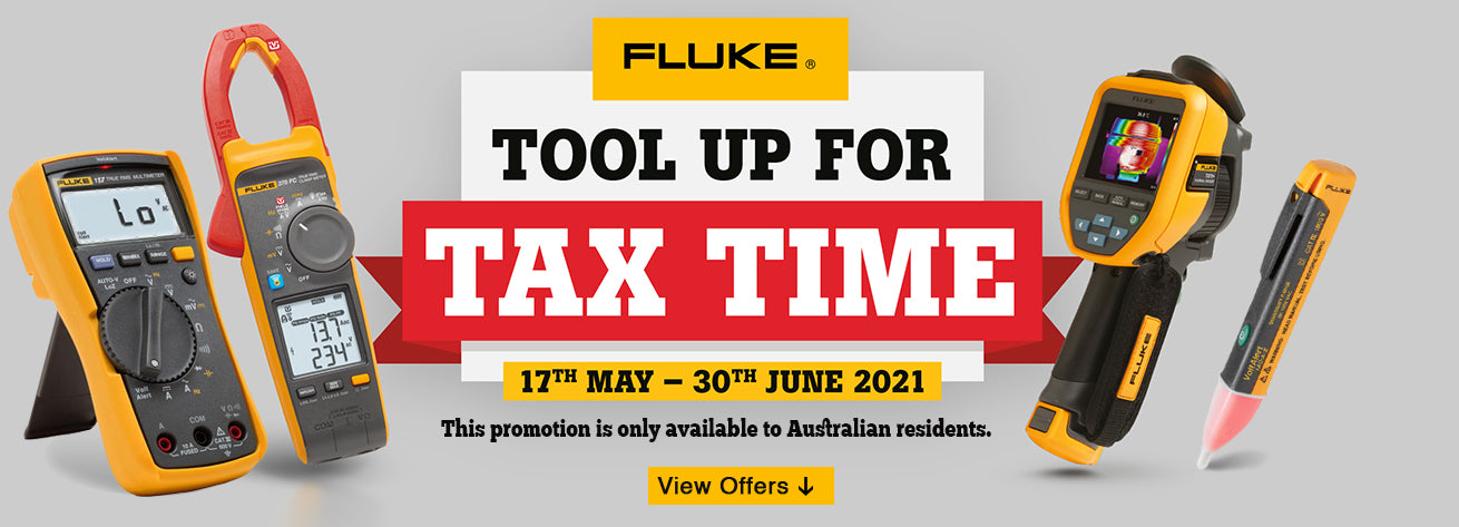 Fluke Tool Up for Tax Time banner