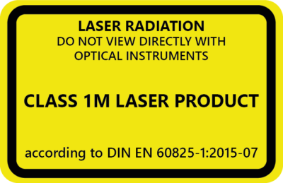 Laser Class 1M Safety Precaution