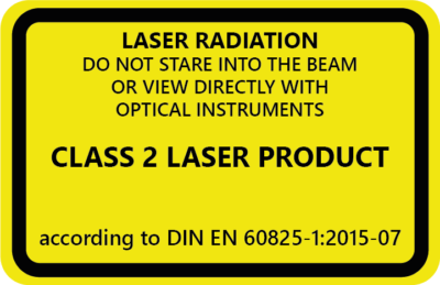 Laser Class 2 Safety Precaution
