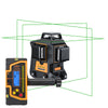 Image of geo-FENNEL Geo6X SP Green 3 x 360 Multiline Laser Level, with hard carry case and geo-FENNEL FR 75-MM Laser Detector