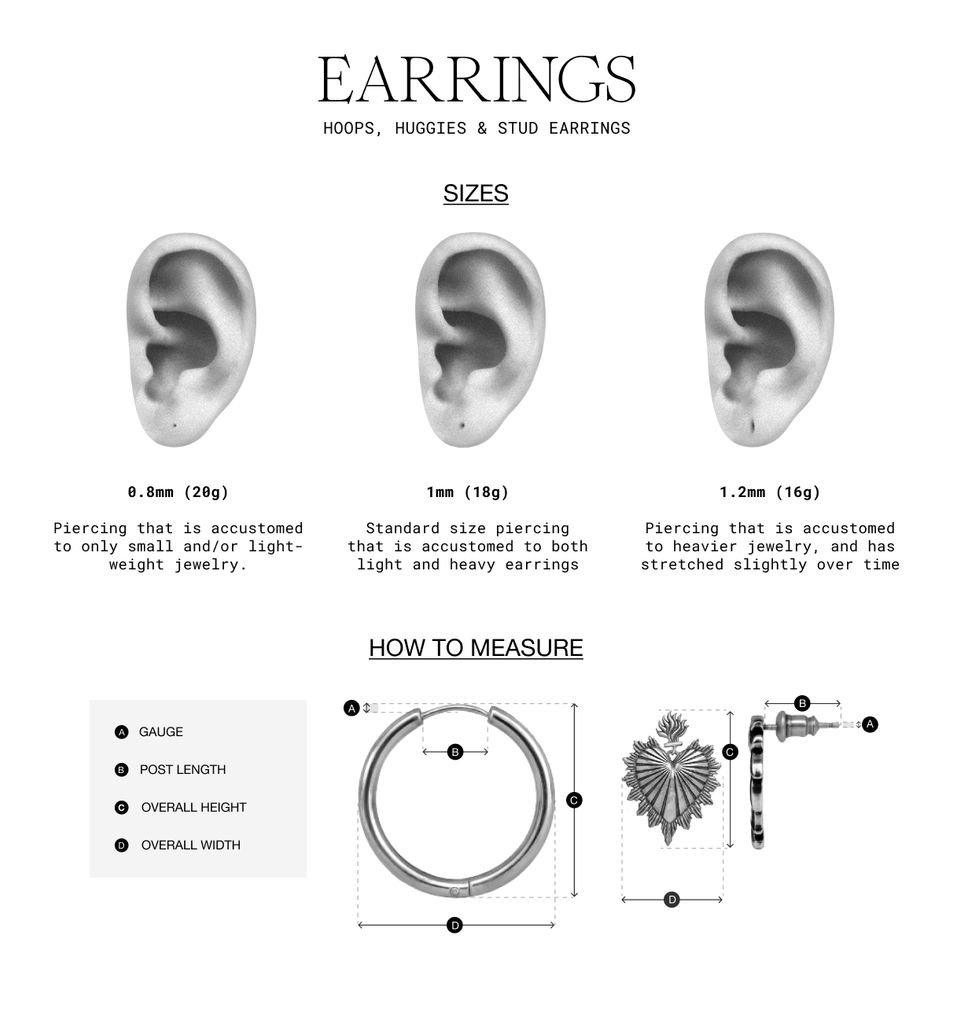 Jewelry Sizing Guide  Body Jewelry  Gauged Ear Jewelry  Ask and Embla
