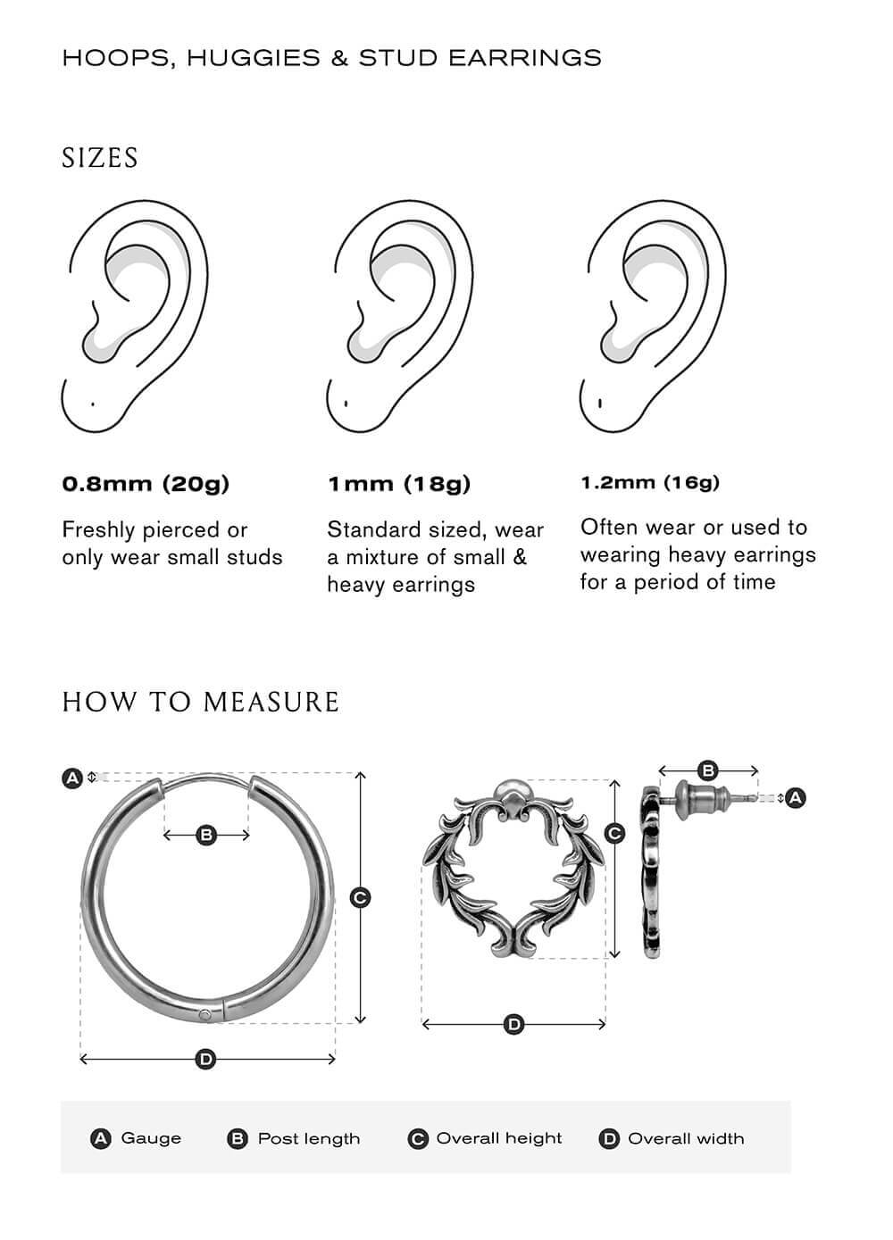 Jewelry Sizing Guide | Body Jewelry & Gauged Ear Jewelry – Ask and Embla