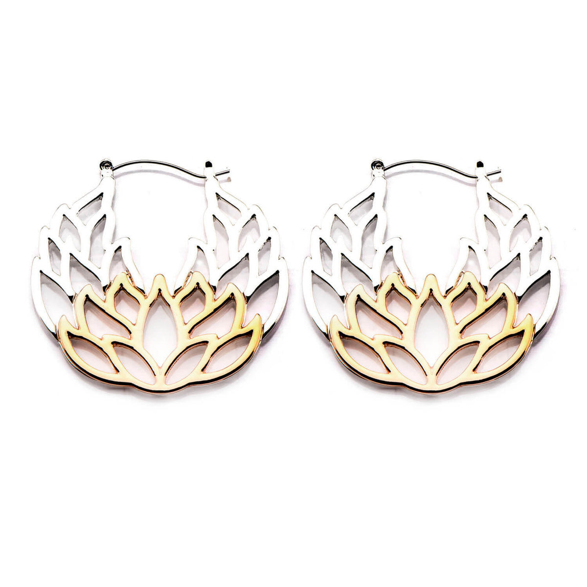 Rose Gold Lotus Inca Earrings (PAIR) – Ask and Embla Store
